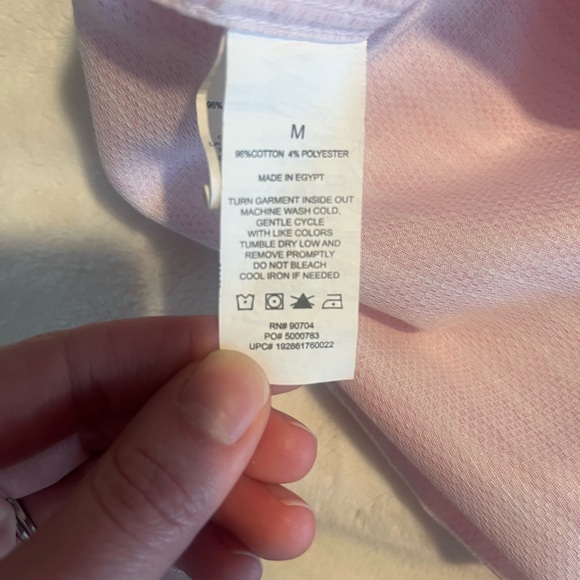 Vince Camuto short sleeve shirt pink/white blend size Medium - Picture 4 of 4